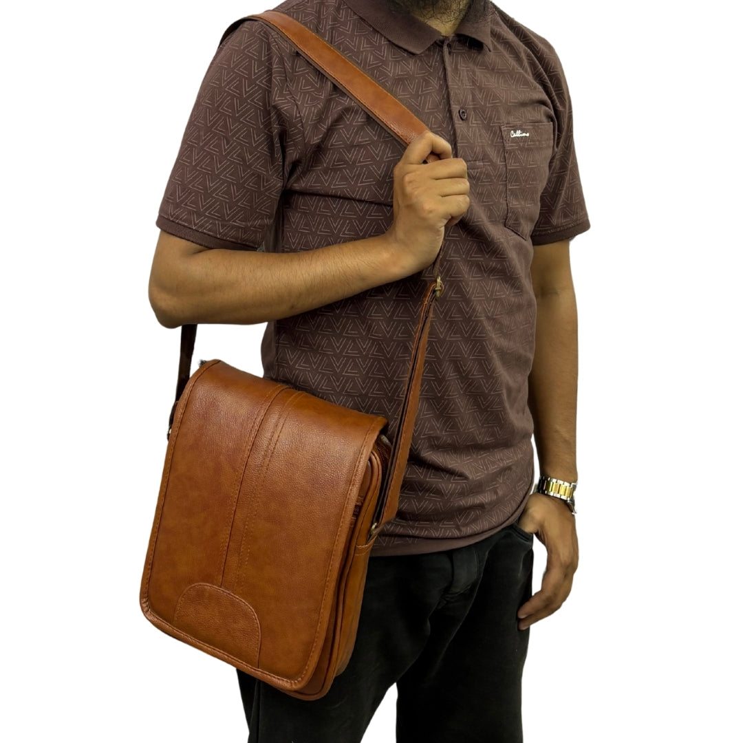 Premium Customized Soft Leather Sling Side Bag for Corporate & Daily Use