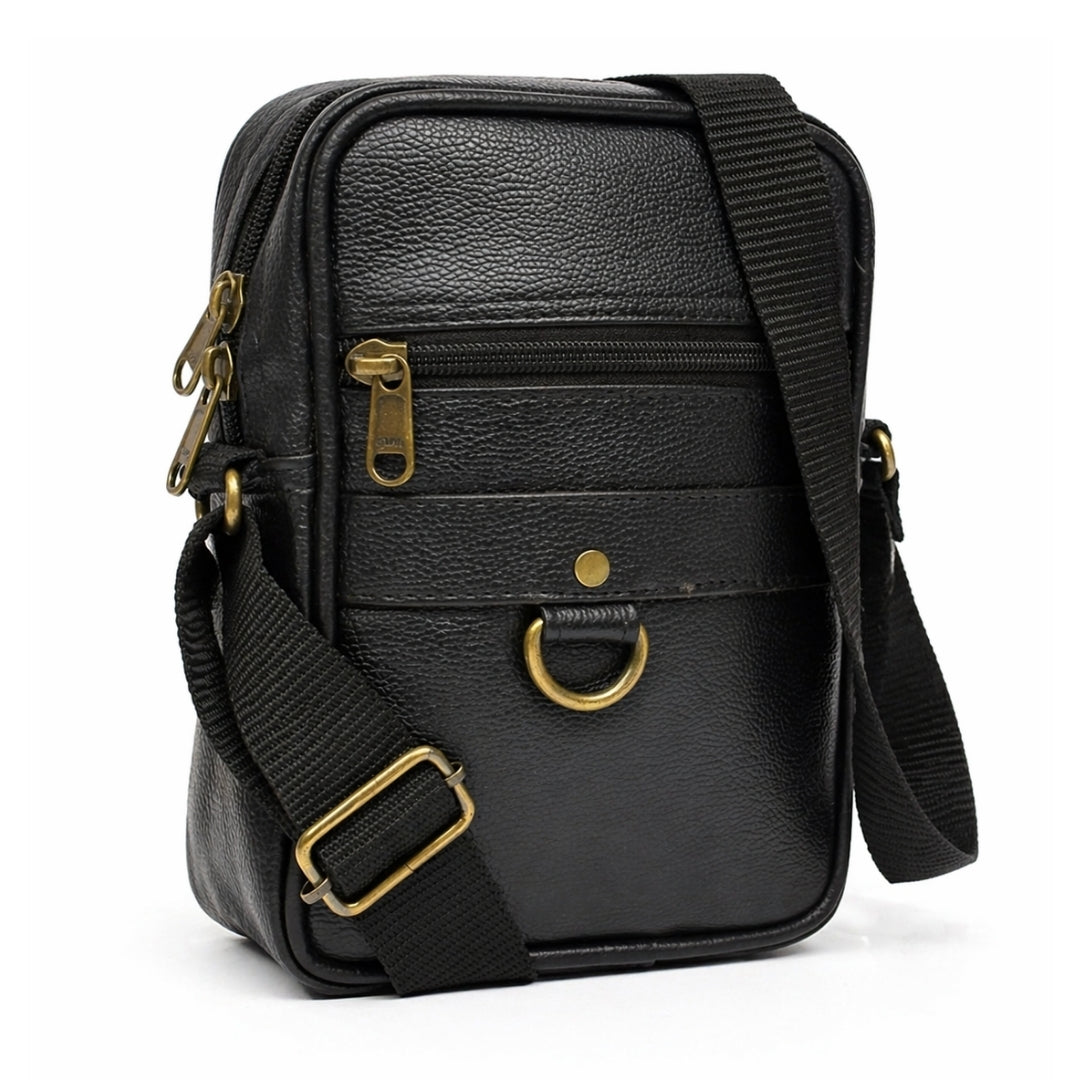 Premium Customized Leather Sling Side Bag with Multiple Pockets for Corporate Use