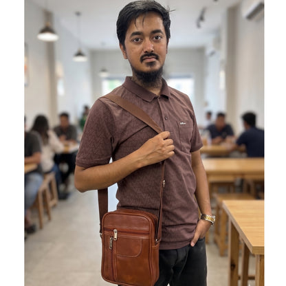 Premium Customized Executive Leather Sling Side Bag for Corporate & Daily Use