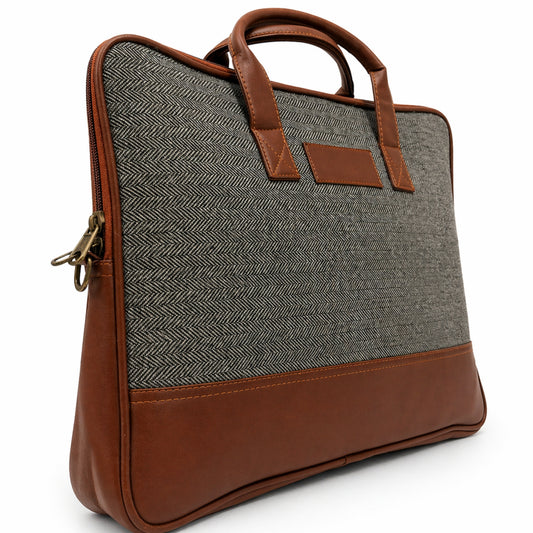 Premium Customized Fabric & Leather Laptop Messenger Bag for Corporate Office Use