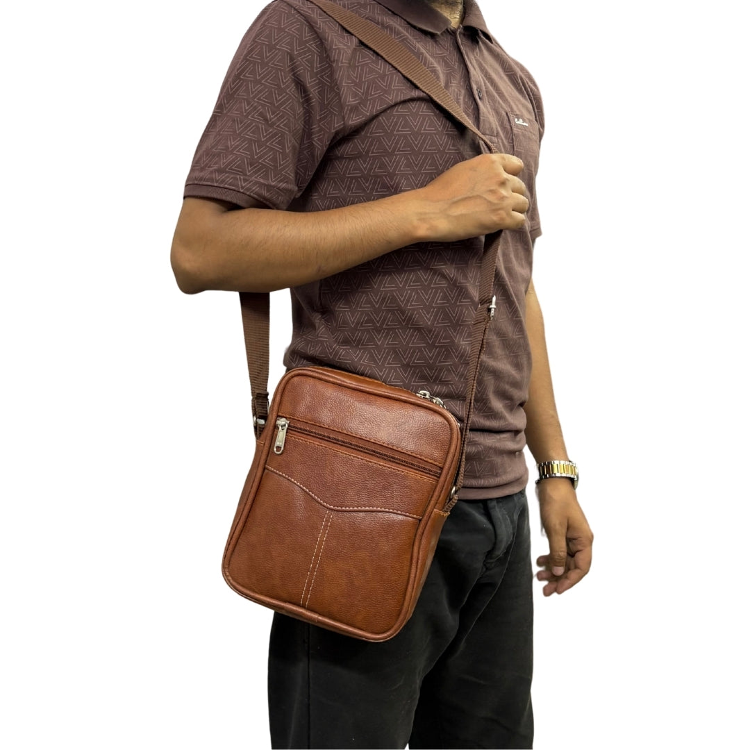 Premium Customized Leather Sling Side Bag for Corporate & Daily Office Use