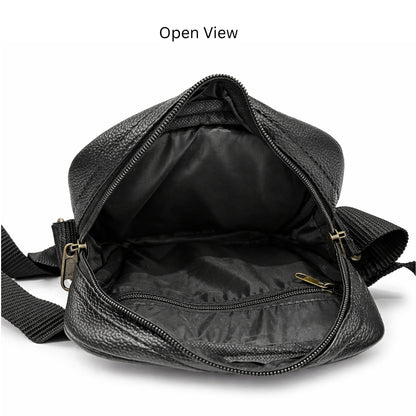 Premium Customized Leather Sling Side Bag with Multiple Pockets for Corporate Use