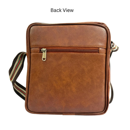 Premium Customized Stripe Design Leather Sling Side Bag for Corporate & Daily Use