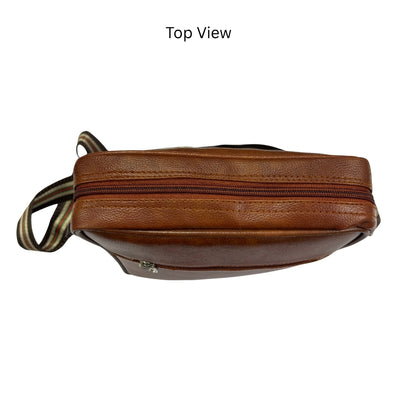 Premium Customized Stripe Design Leather Sling Side Bag for Corporate & Daily Use