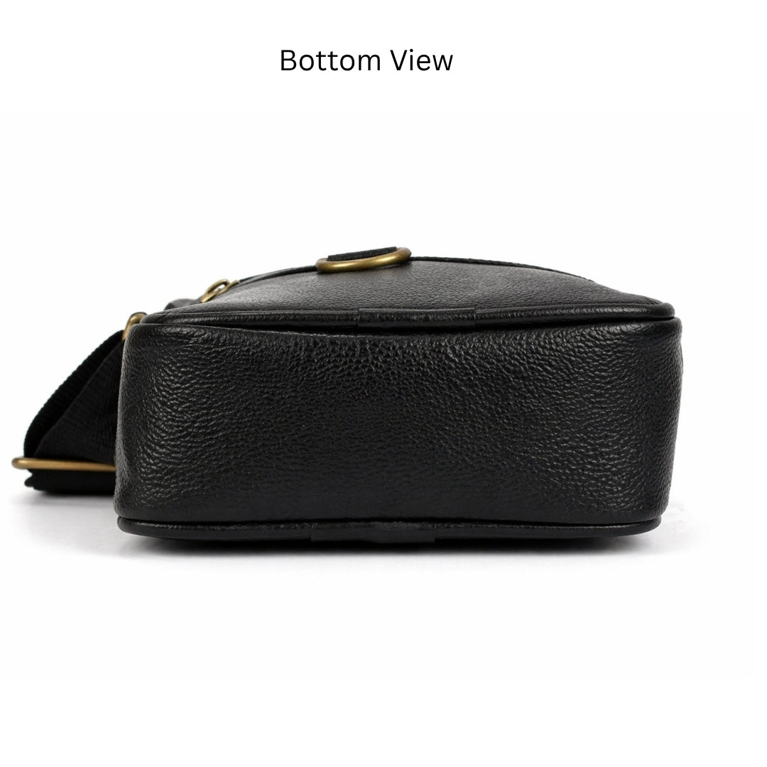 Premium Customized Leather Sling Side Bag with Multiple Pockets for Corporate Use