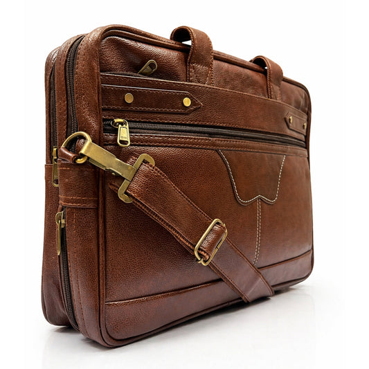 Premium Customized Vintage Leather Laptop Messenger Bag for Corporate Office Use