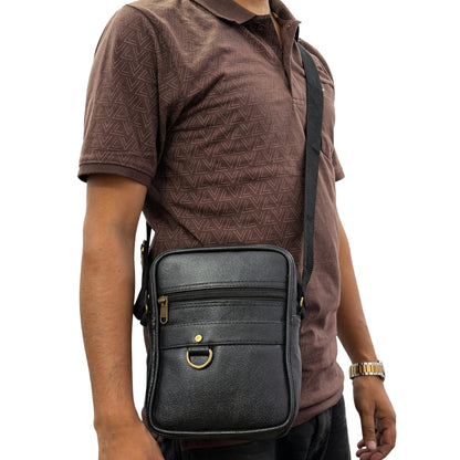 Premium Customized Leather Sling Side Bag with Multiple Pockets for Corporate Use