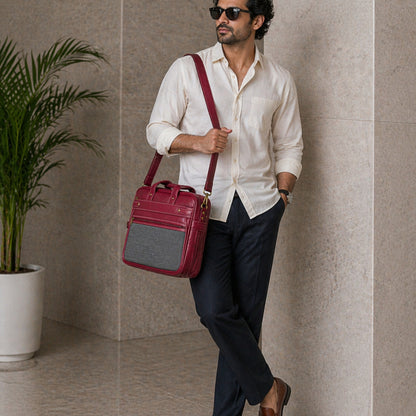 Premium Customized Dual-Tone Executive Laptop Messenger Bag for Corporate Use